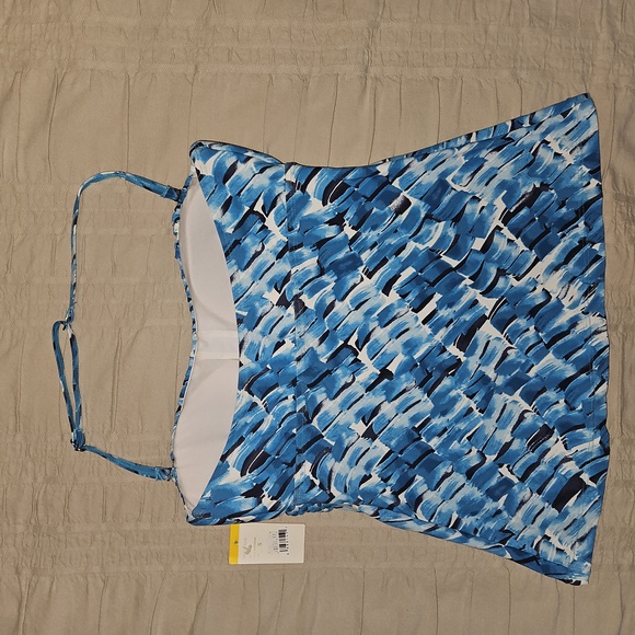 Blue Patterned Women's Tankini Top - Picture 3 of 4